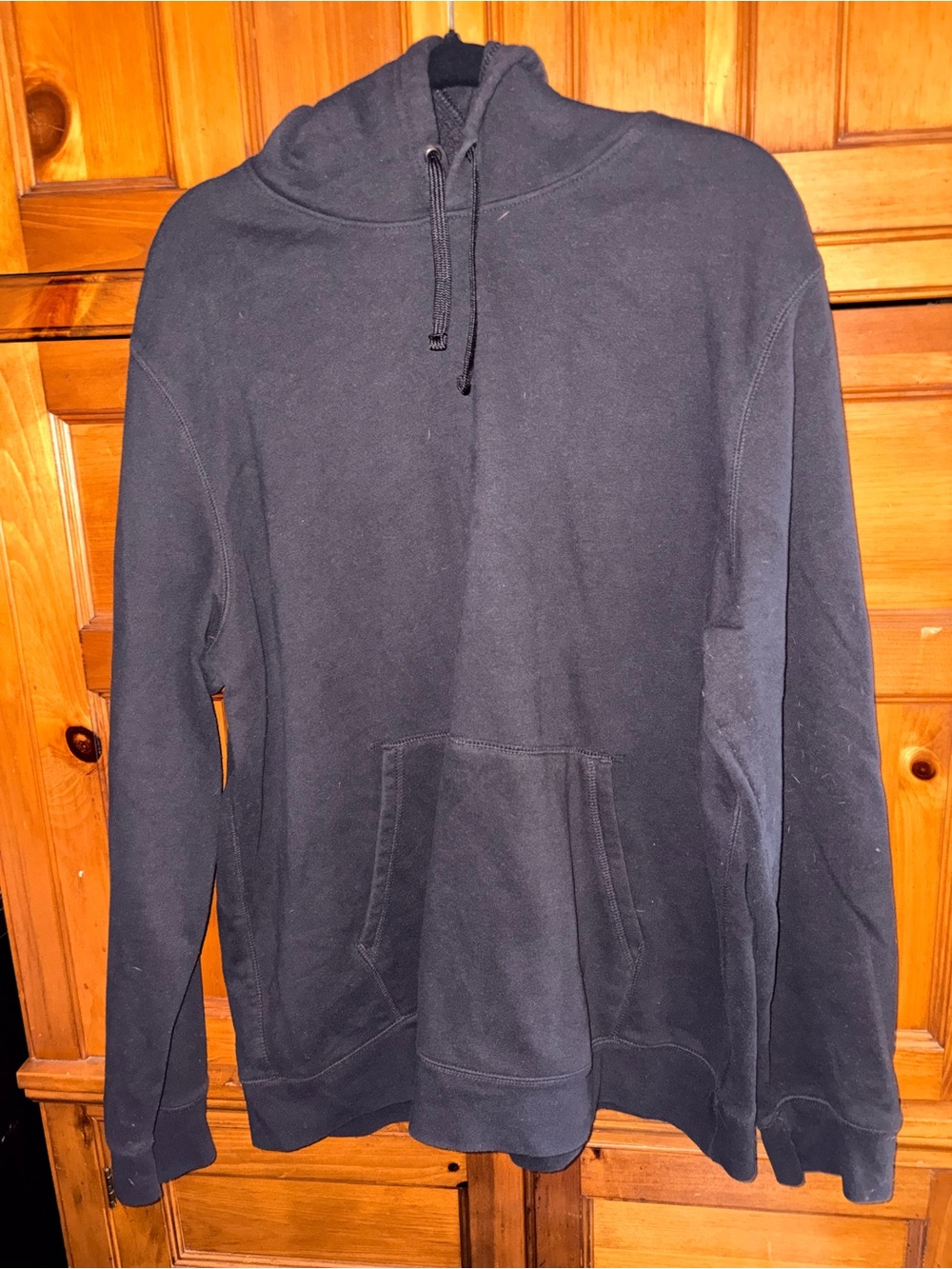 tek gear Men's Black Pullover Hoodie with Kangaroo Pocket